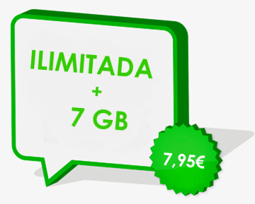 Tarifa ILIMITADA + 7 GB
